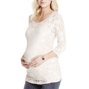 EUC Jessica Simpson floral lace maternity top L